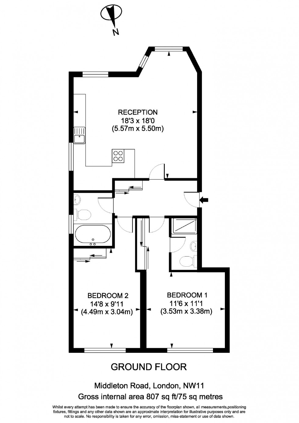 Floorplan for Middleton Road, Golders Green