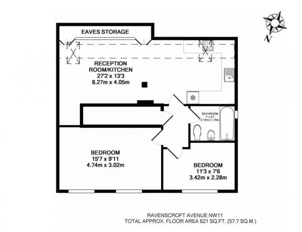 Floorplan for Ravenscroft Avenue, Golders Green