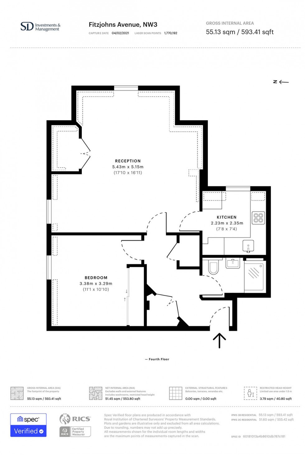 Floorplan for Fitzjohns Avenue, Hampstead