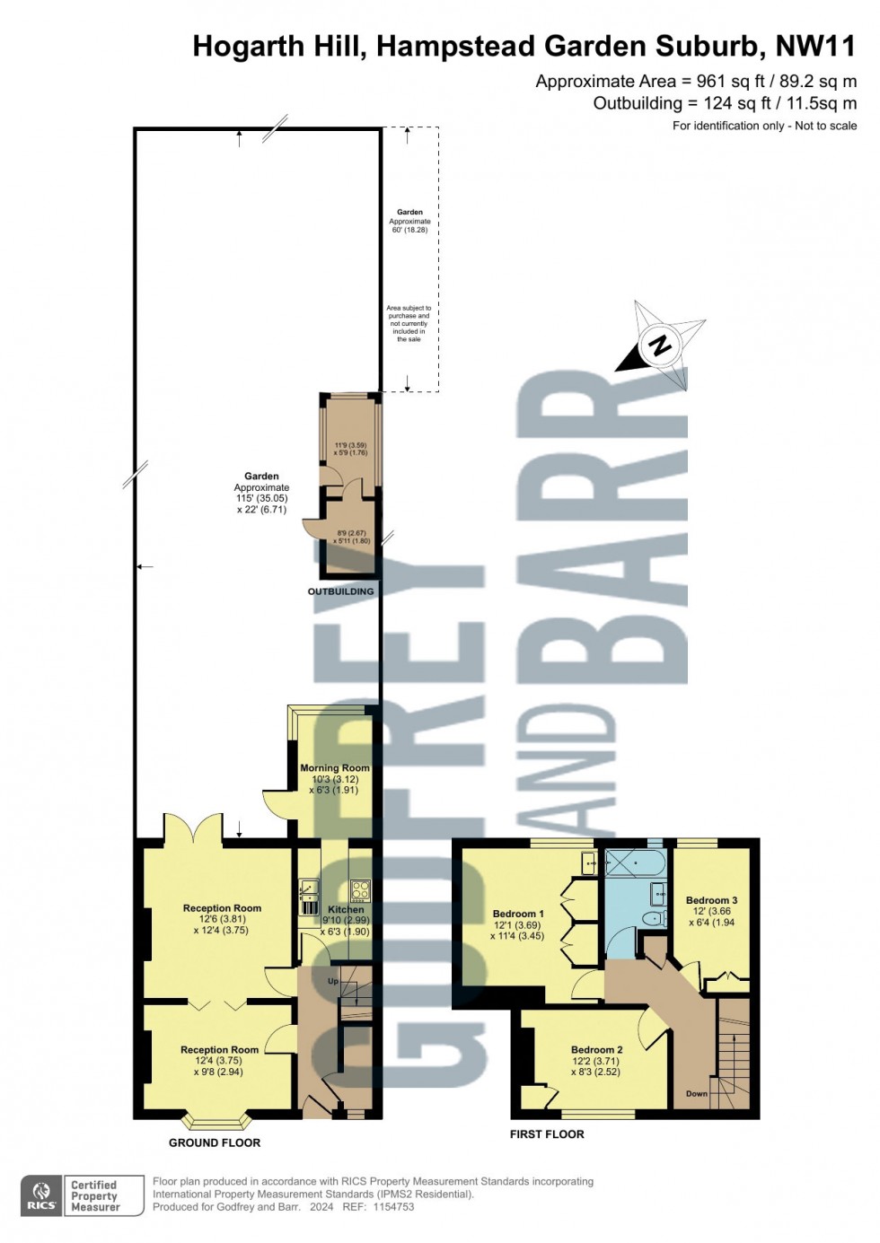 Floorplan for Hogarth Hill, Hampstead Garden Suburb