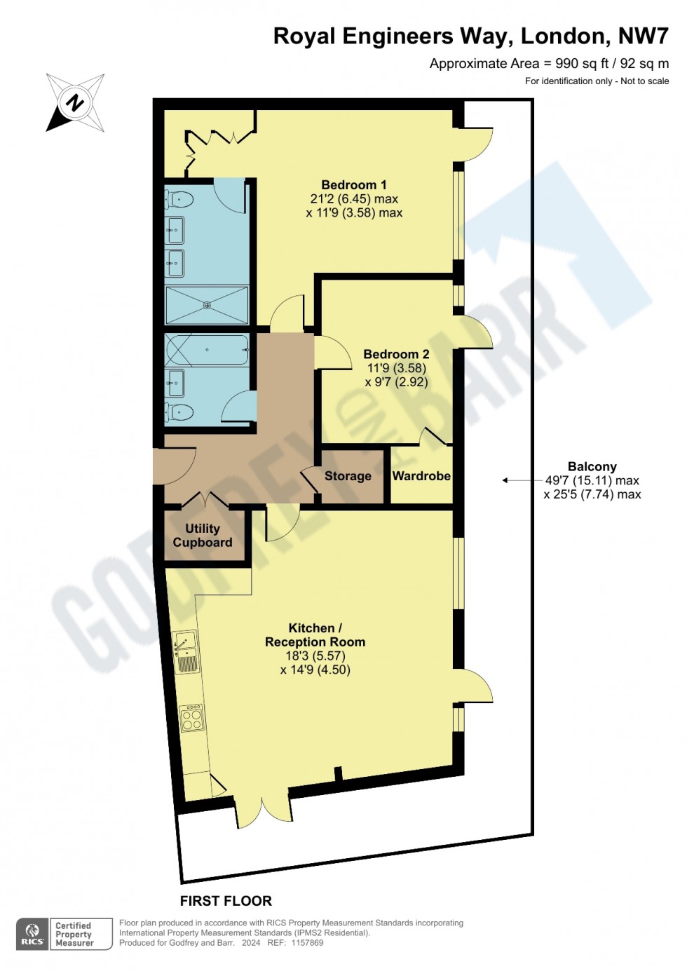 Floorplan for Burghley House, Mill Hill East