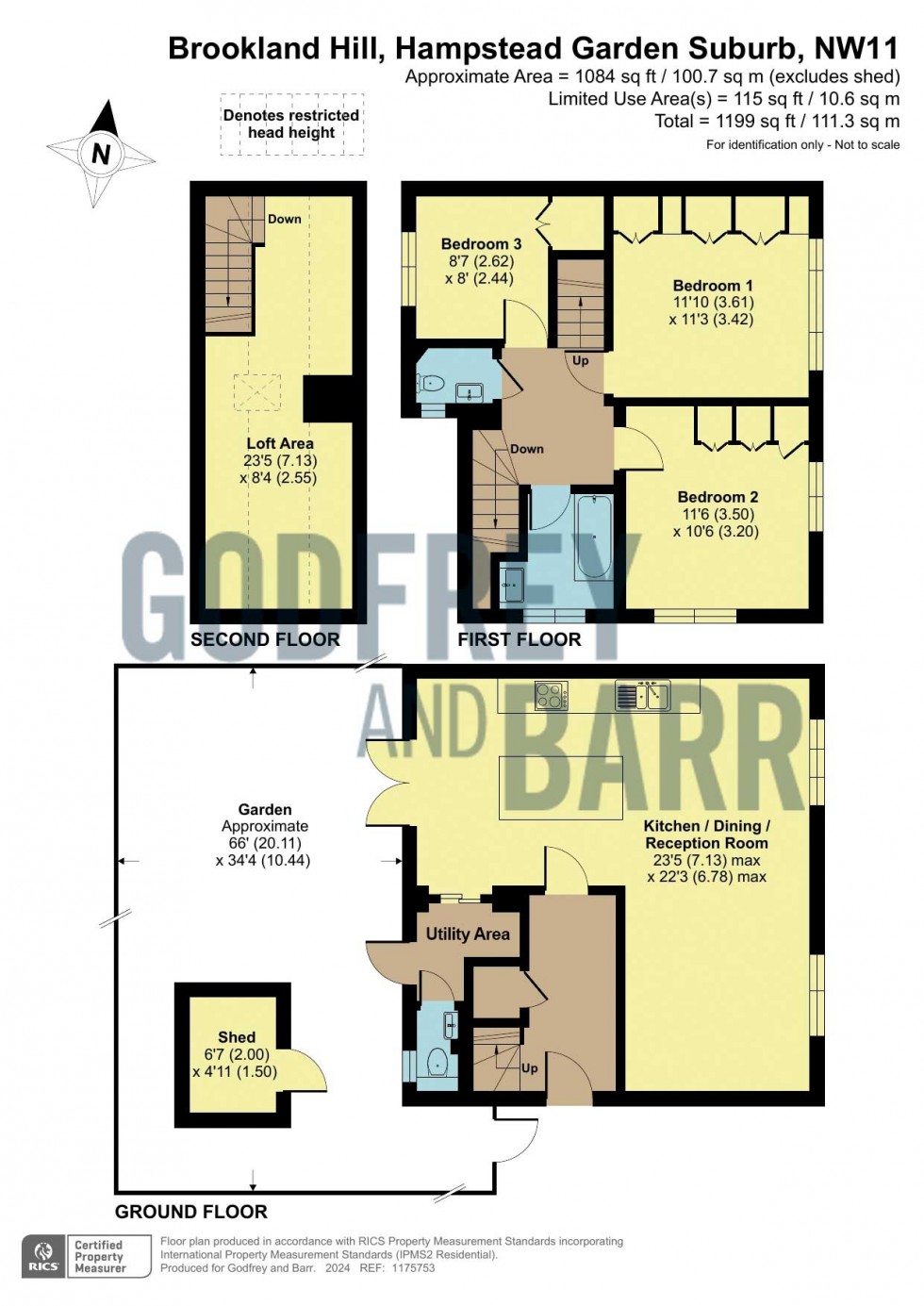 Floorplan for Brookland Hill, Hampstead Garden Suburb