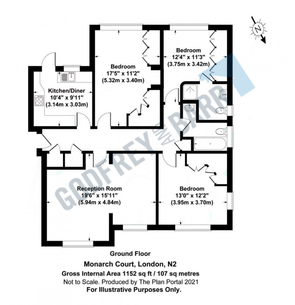 Floorplan for Monarch Court, Hampstead Garden Suburb