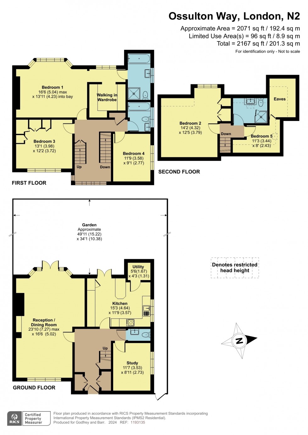 Floorplan for Ossulton Way, Hampstead Garden Suburb