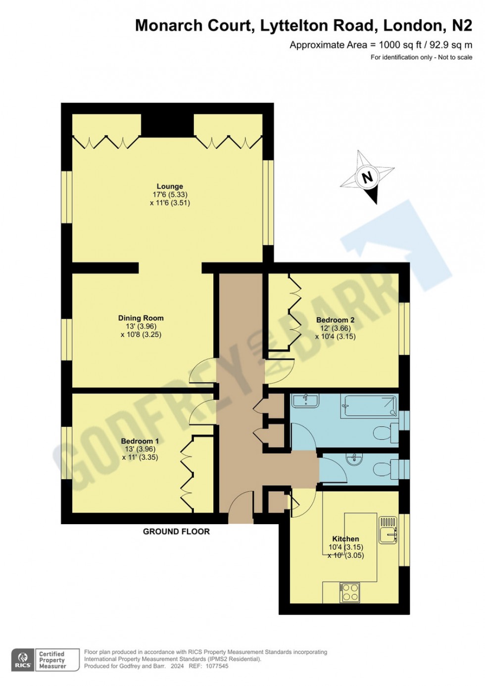 Floorplan for Monarch Court, Hampstead Garden Suburb