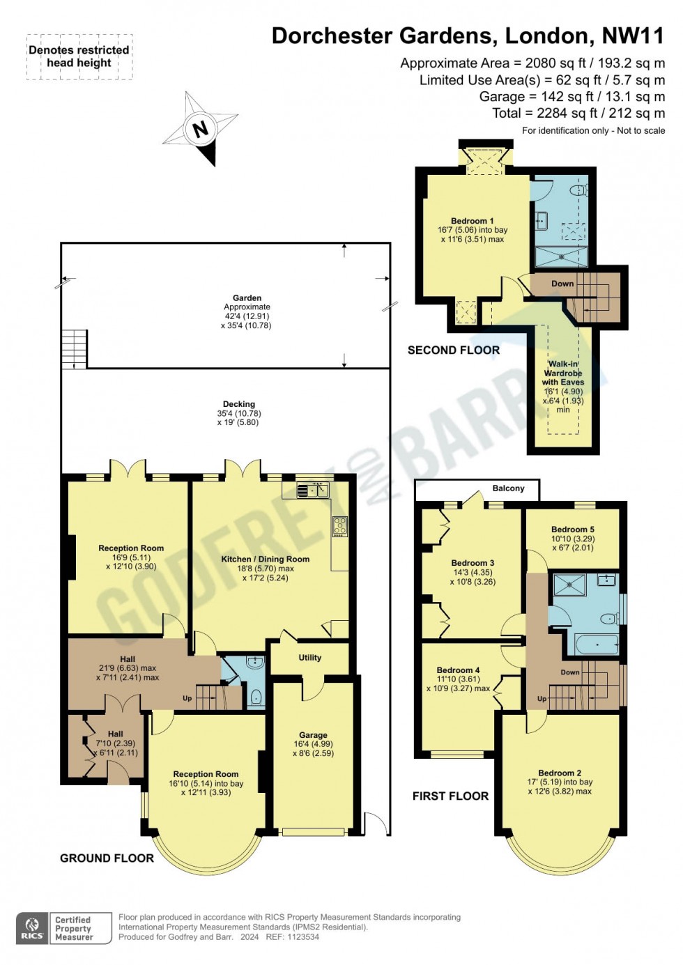 Floorplan for Dorchester Gardens, Hampstead Garden Suburb Borders