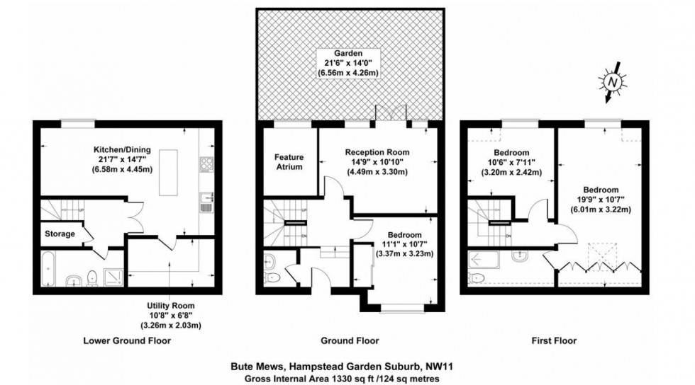 Floorplan for Bute Mews, Hampstead Garden Suburb