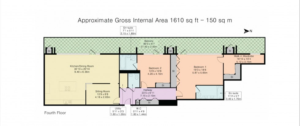 Floorplan for Inglis Way, Mill Hill