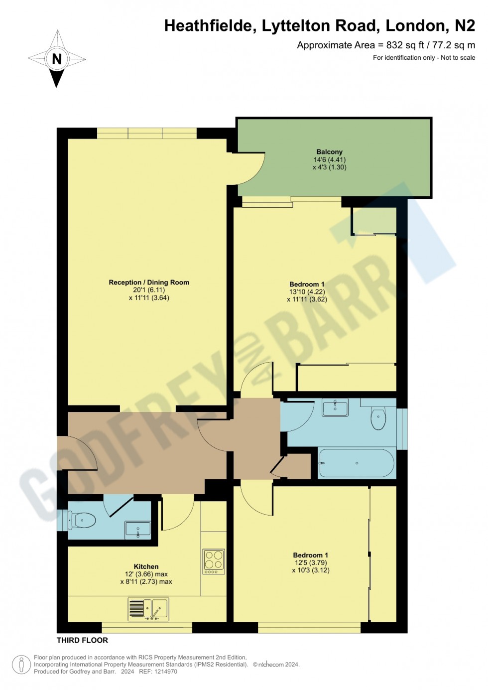 Floorplan for Heathfielde, Hampstead Garden Suburb