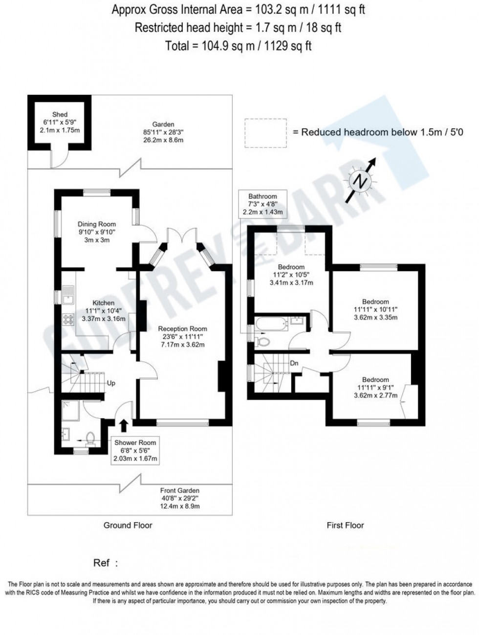 Floorplan for Denman Drive South, Hampstead Garden Suburb