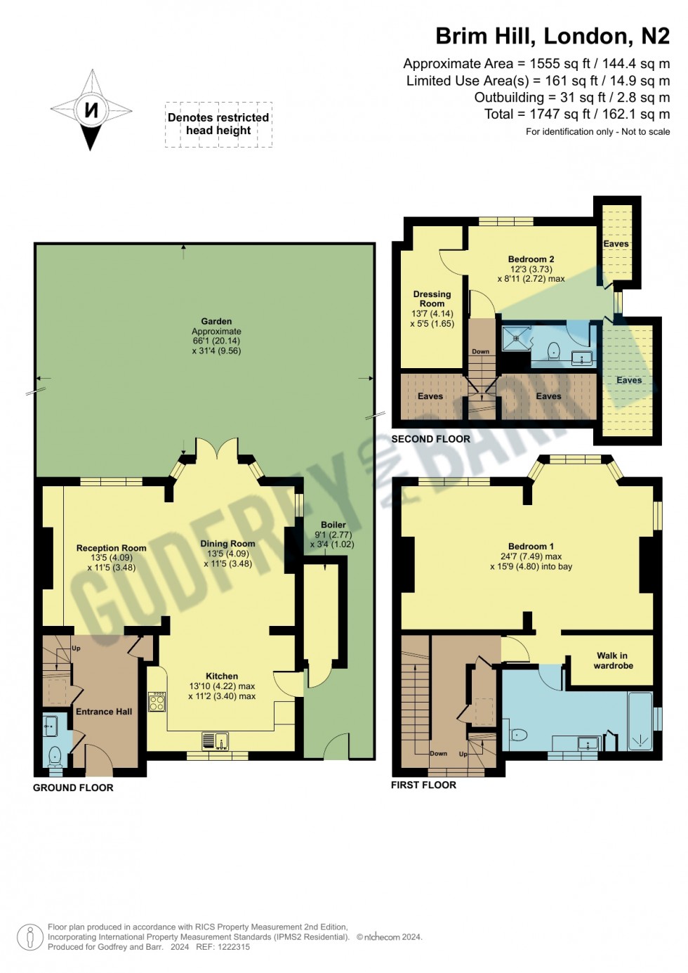 Floorplan for Brim Hill, Hampstead Garden Suburb