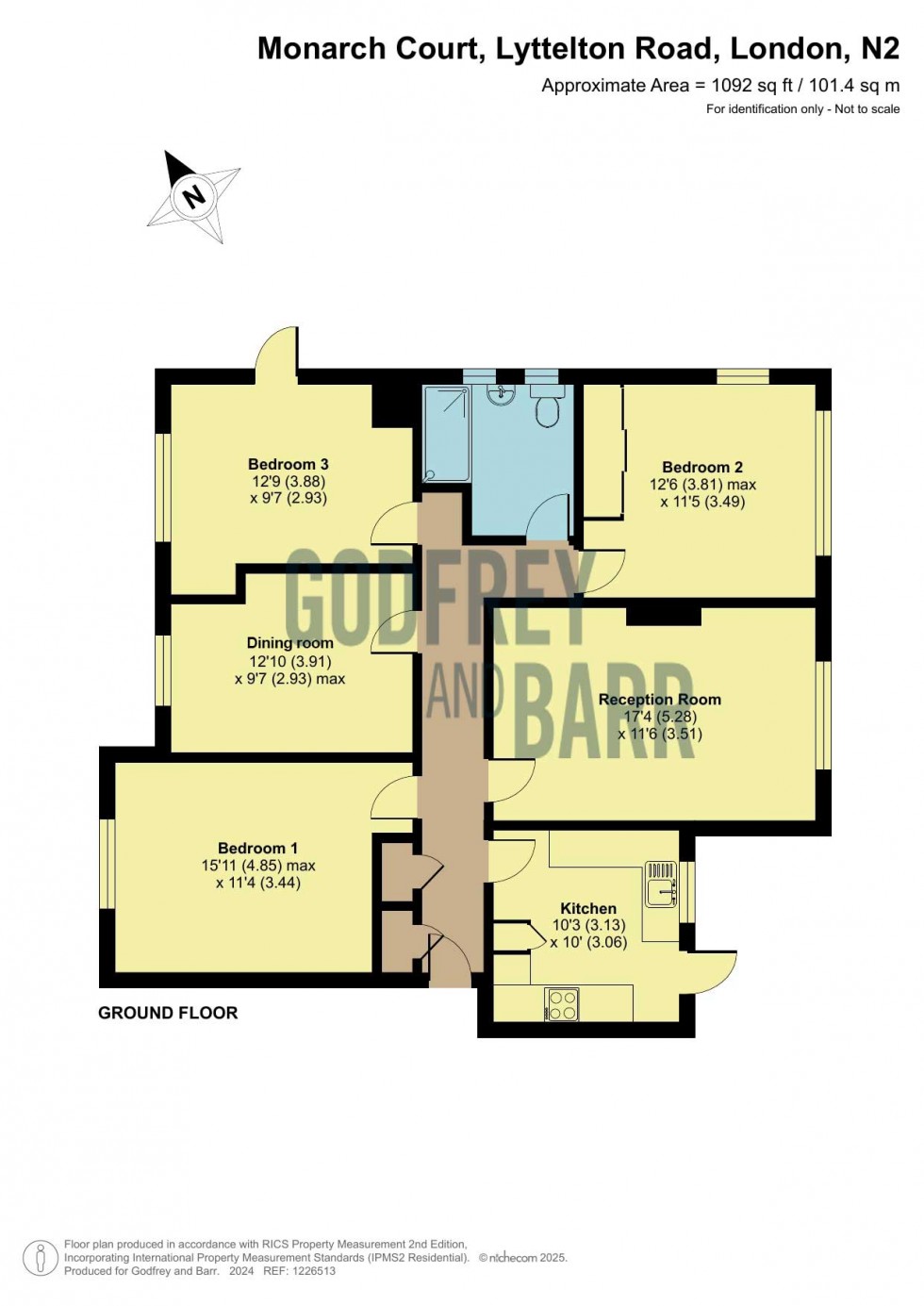 Floorplan for Monarch Court, Hampstead Garden Suburb