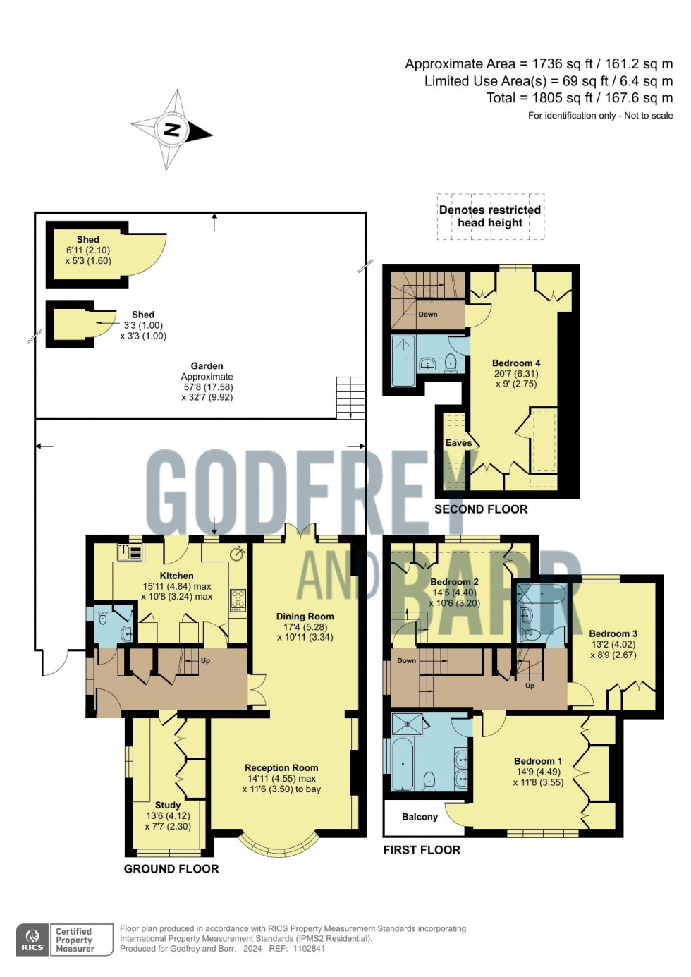 Floorplan for Hill Rise, Hampstead Garden Suburb