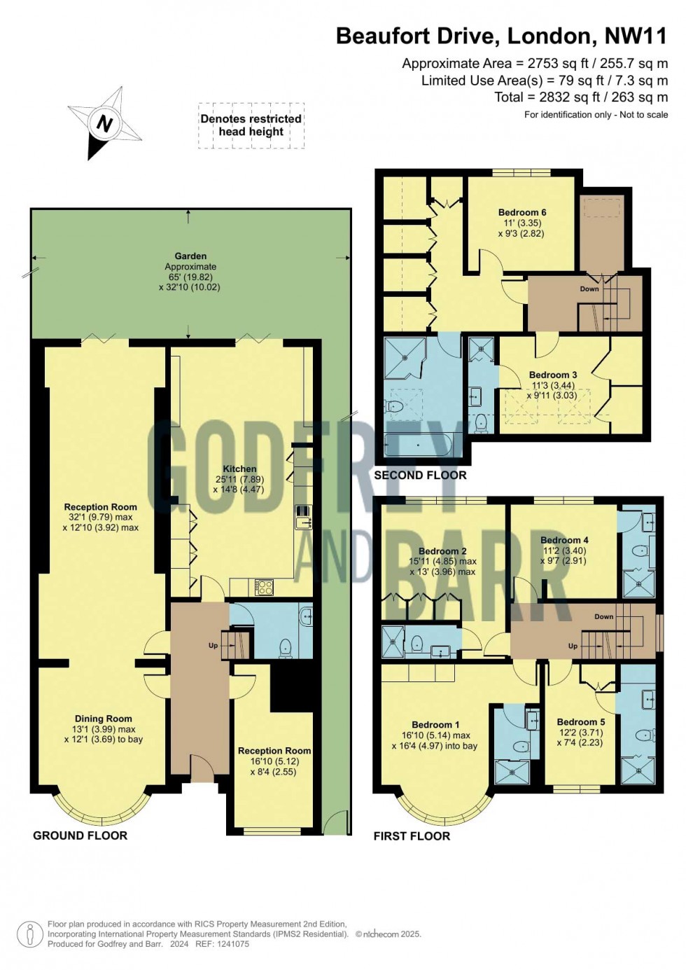 Floorplan for Beaufort Drive, Hampstead Garden Suburb borders