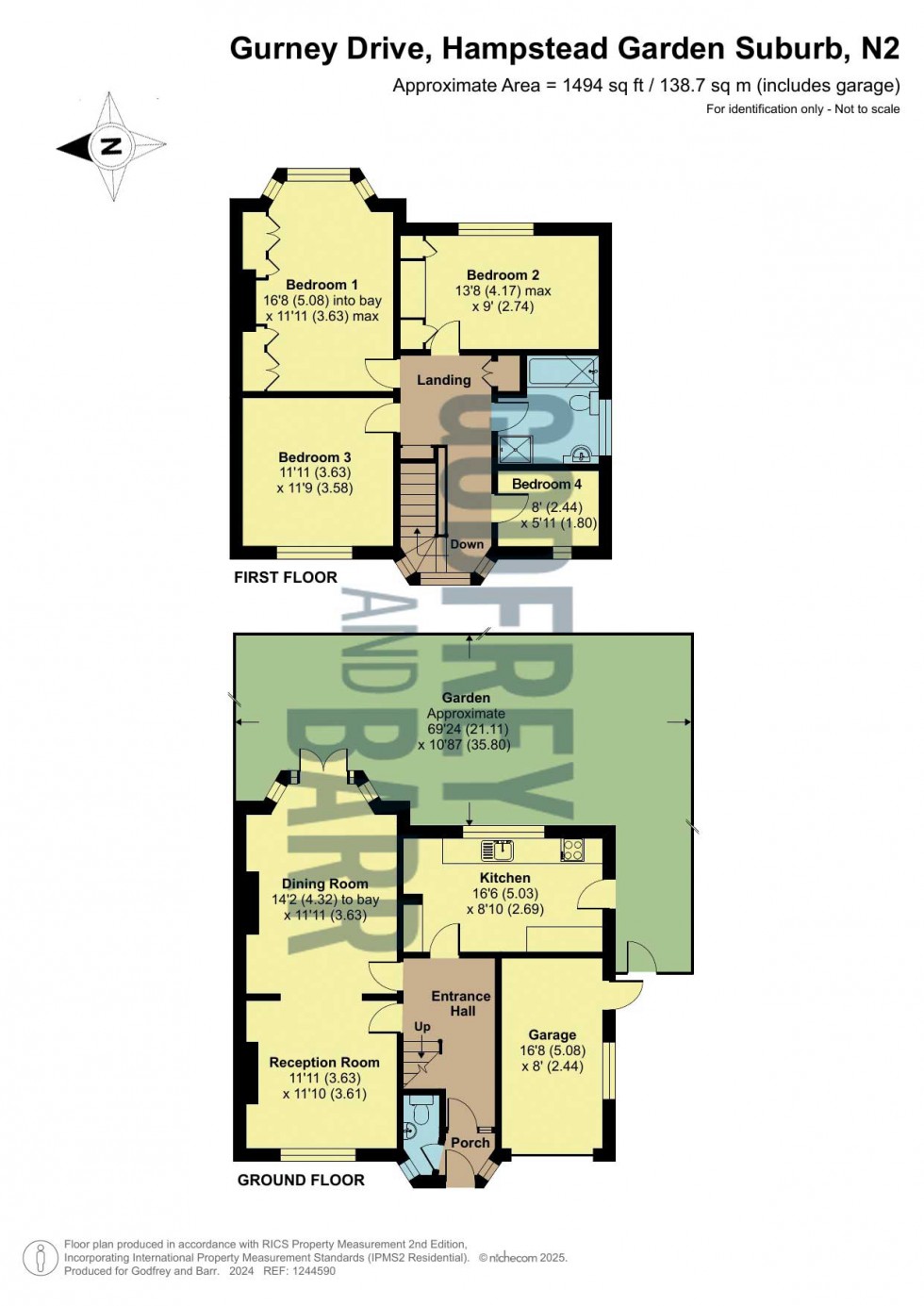 Floorplan for Gurney Drive, London