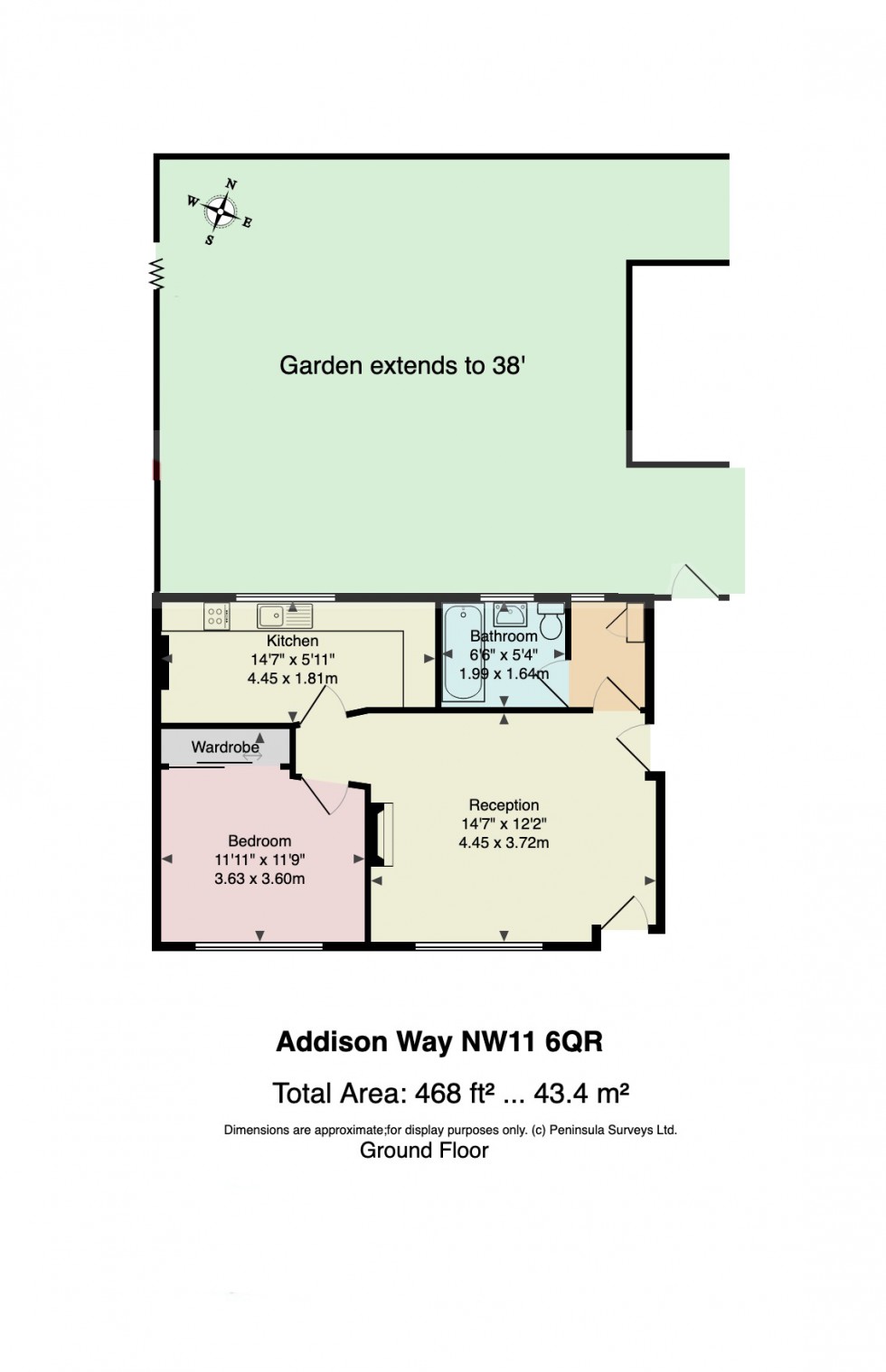 Floorplan for Addison Way, Hampstead Garden Suburb