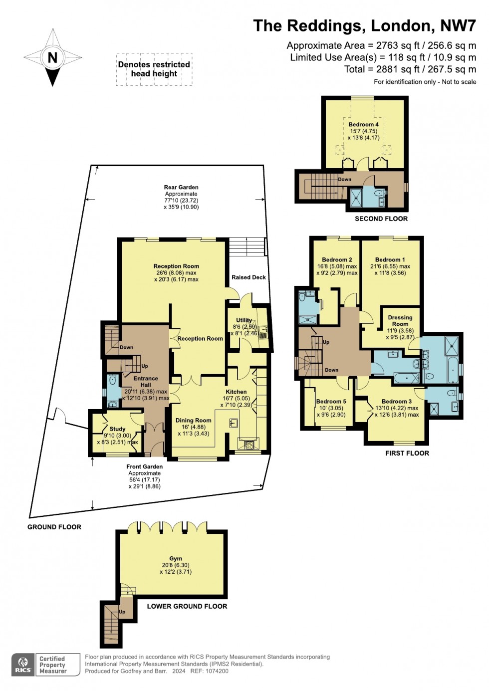 Floorplan for The Reddings, Mill Hill